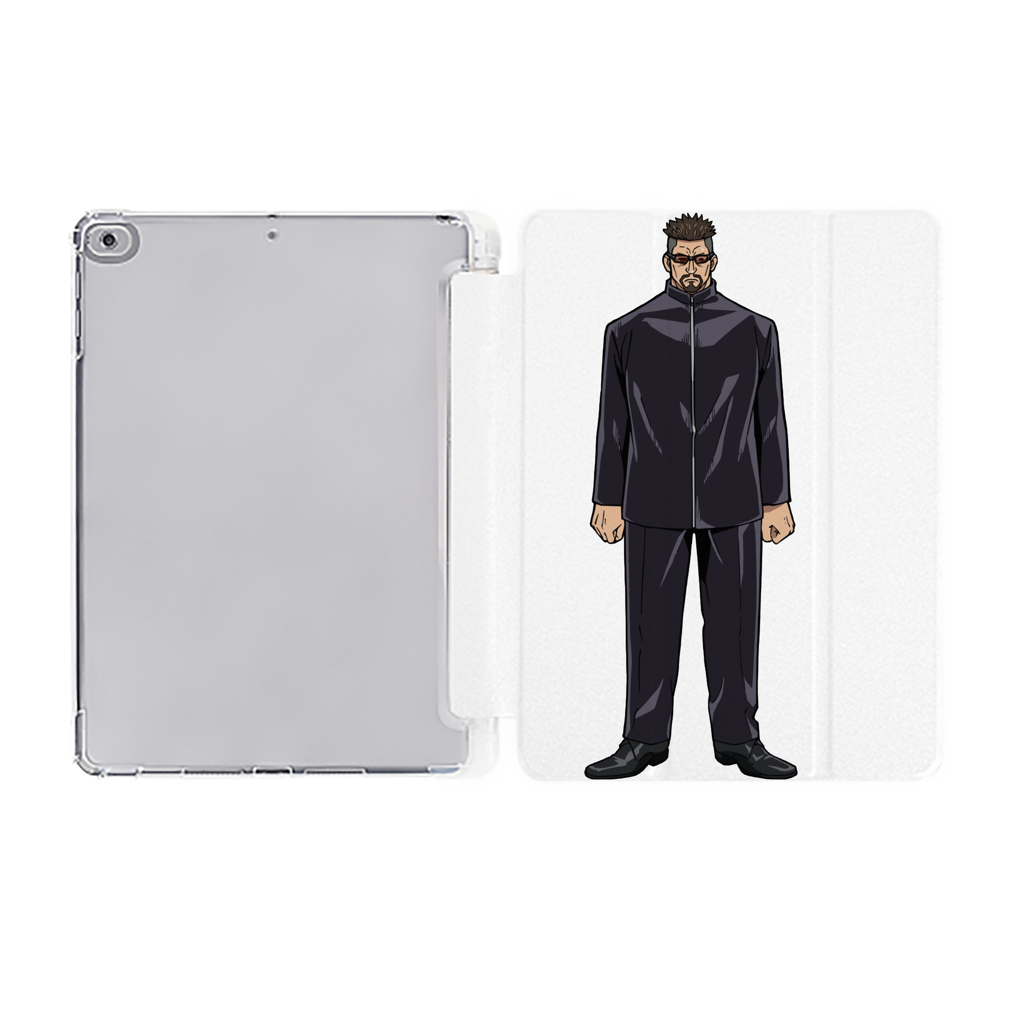 （画像用） 呪術廻戦 Jujutsu Kaisen IPad ケース ペン収納付き 三つ折りスタンド PUレザー×シリコン 対応機種9.5/10.5/10.9インチ
